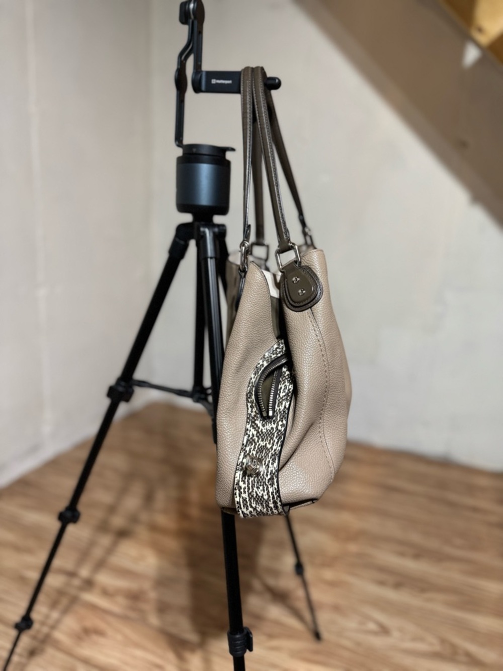 Coach Pebbled Leather Shoulder Bag in Taupe with Dark Trim - Picture 2 of 11